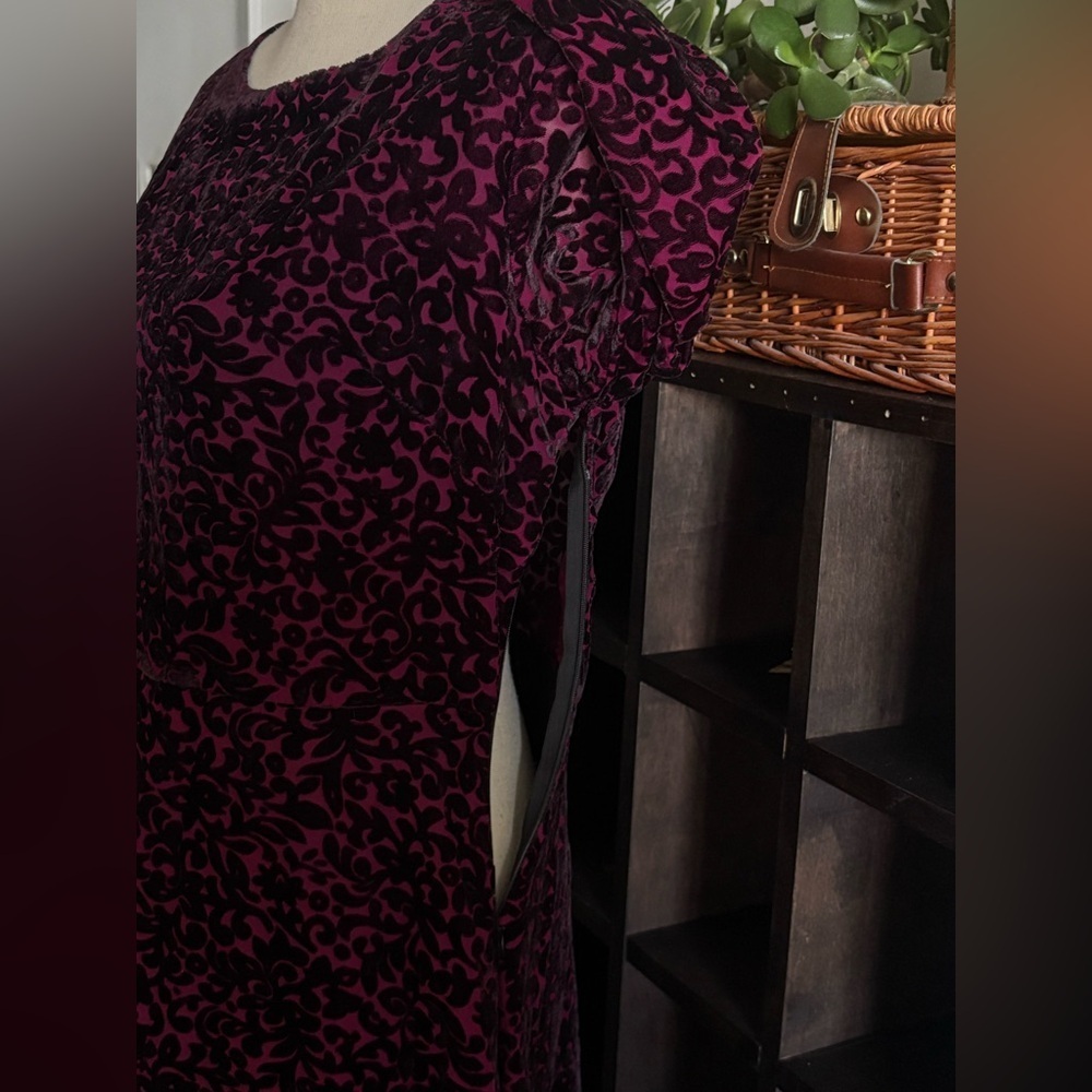 Design Lab Sz M Pink and Black Velvet Dress - Picture 4 of 9